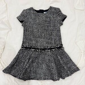 Mayoral Black and White Tweed Kids Dress